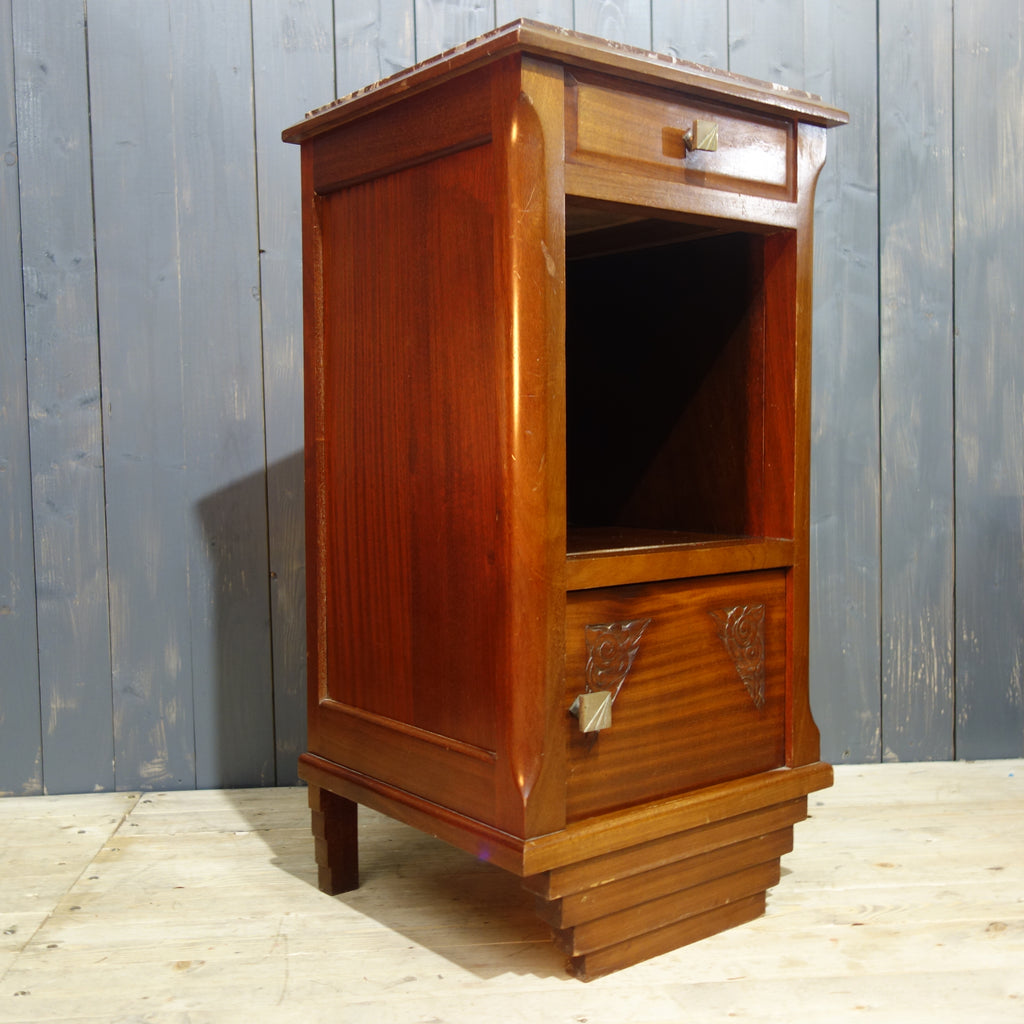 Elegant Art Deco Side Cabinet with Solid Marble Top