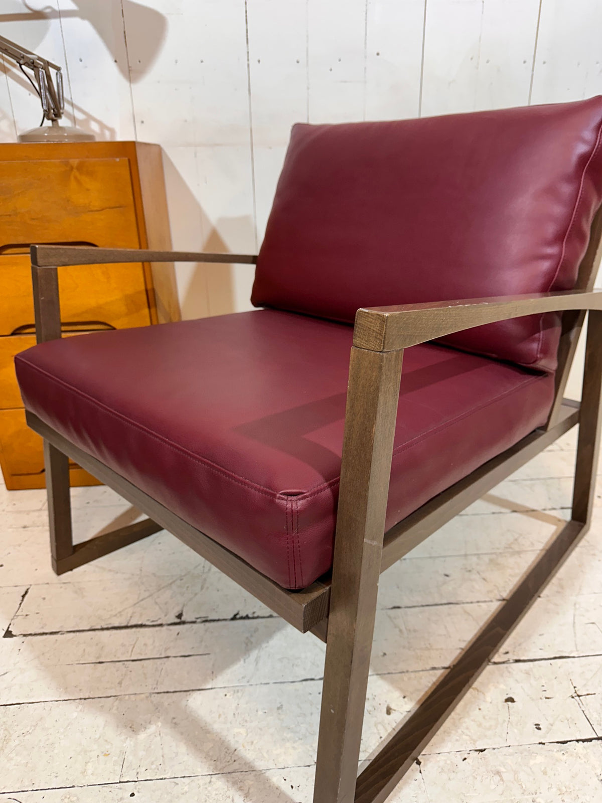 Retro Lounge Chair in Red Leather by Andy Thornton