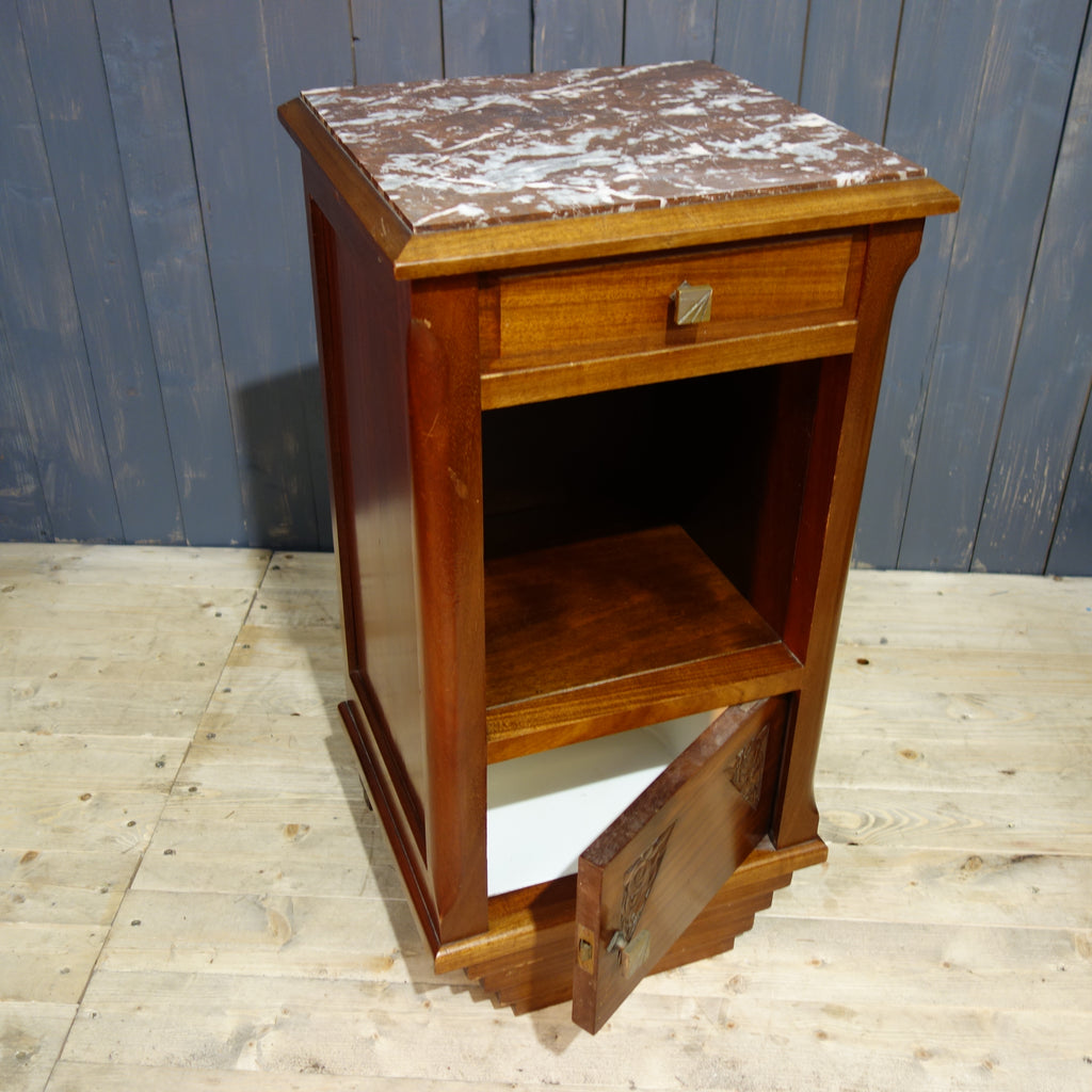 Elegant Art Deco Side Cabinet with Solid Marble Top