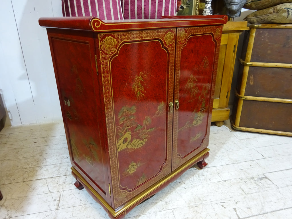 Retro Chinese Lacquered Cabinet