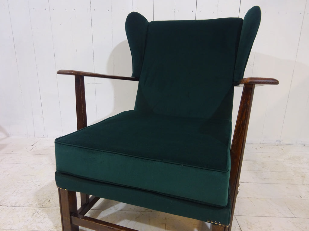Early 1900's Country House Wing Back Armchair