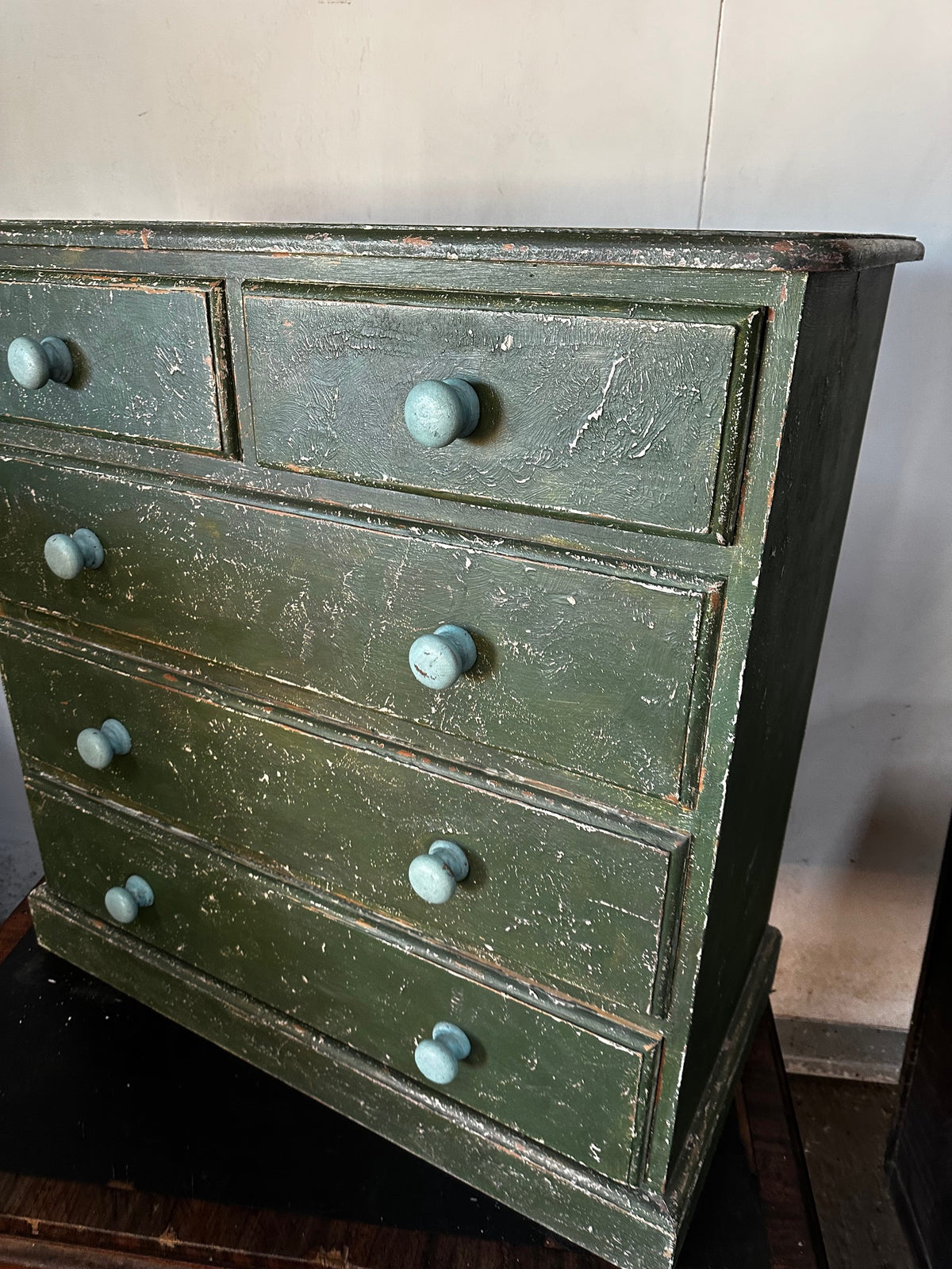 Retro Chest of Drawers in a Distressed Painted Finish