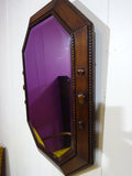 Art Deco Hand Carved Octagonal Mirror in Oak