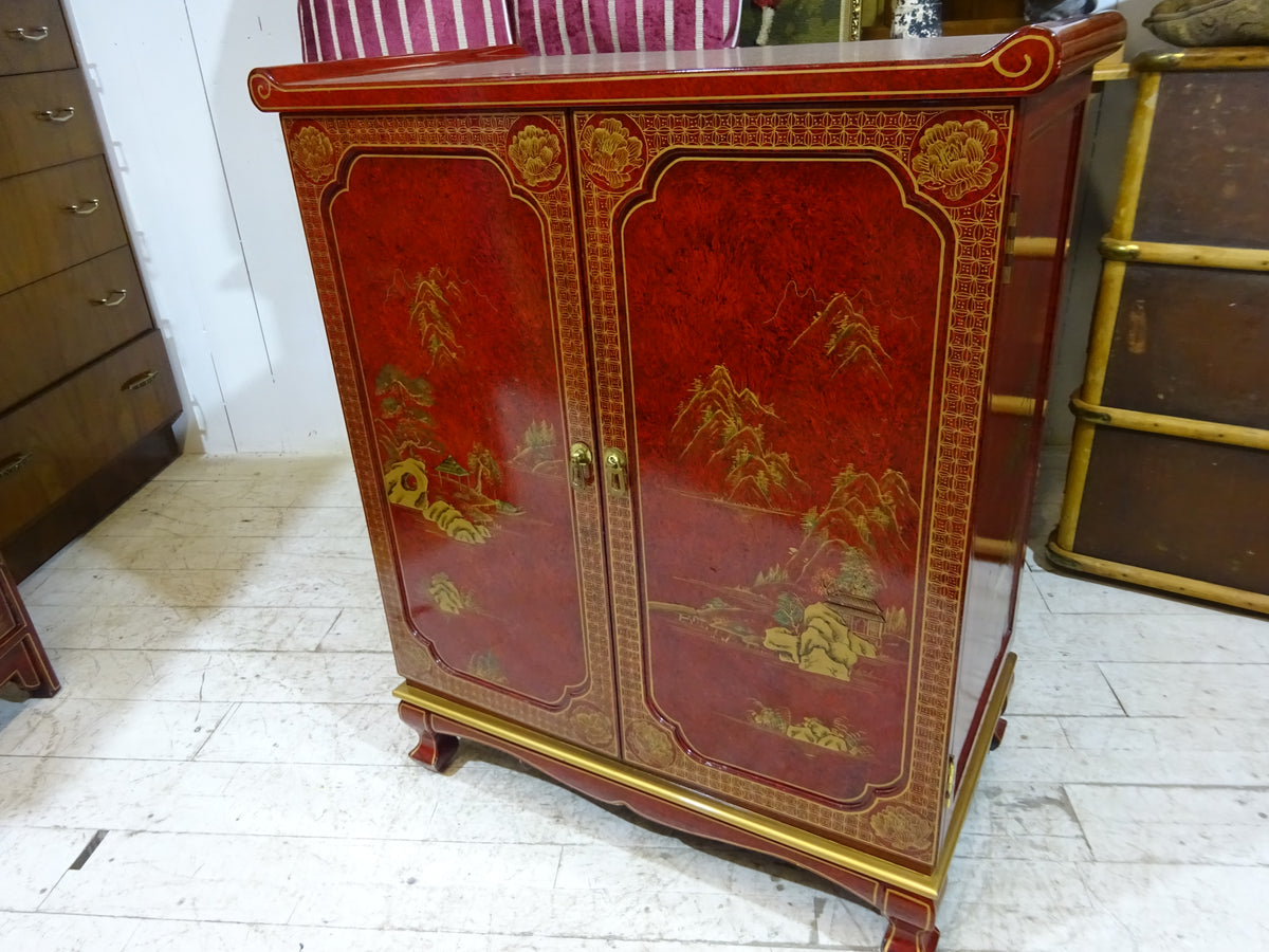 Retro Chinese Lacquered Cabinet