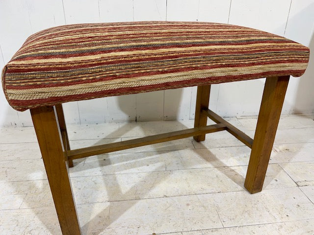 Art Deco Footstool in Striped Chenille