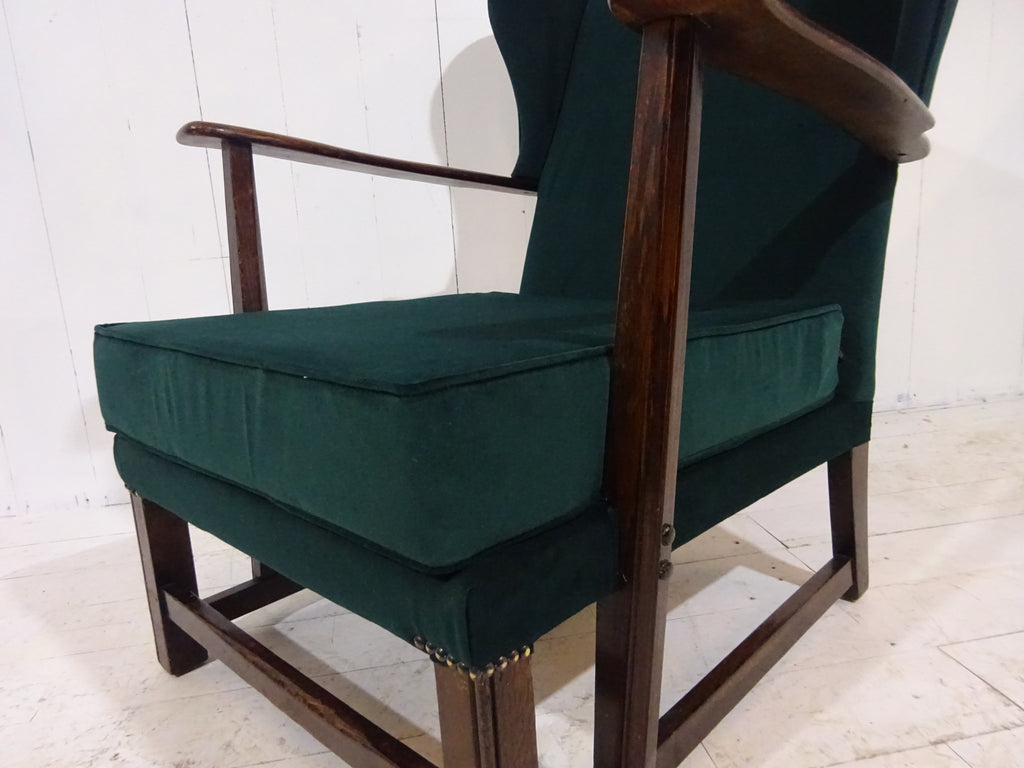 Early 1900's Country House Wing Back Armchair