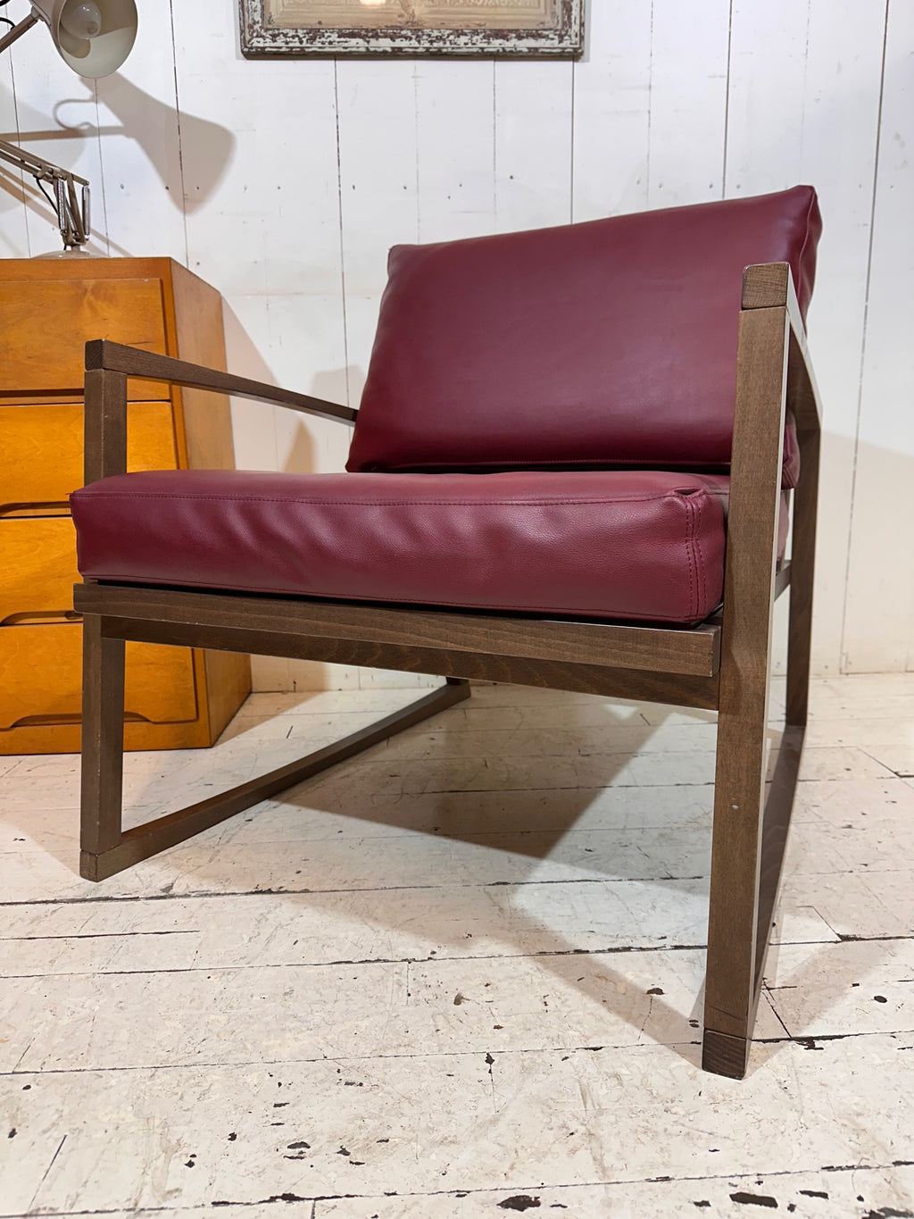 Retro Lounge Chair in Red Leather by Andy Thornton