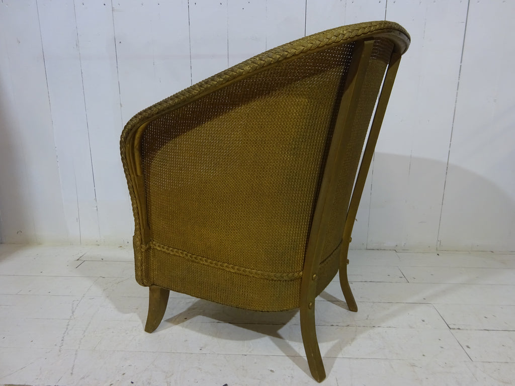 Original Lloyd Loom Bedroom Chair with Velvet Seat Pad