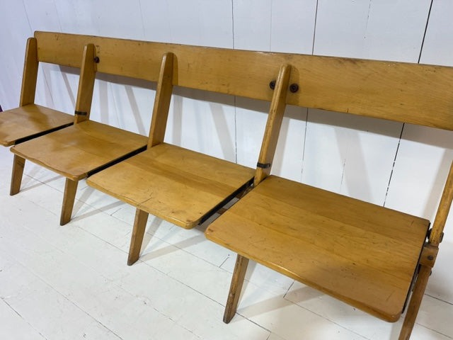 Fabulous Vintage Folding Church Chairs, 1950's