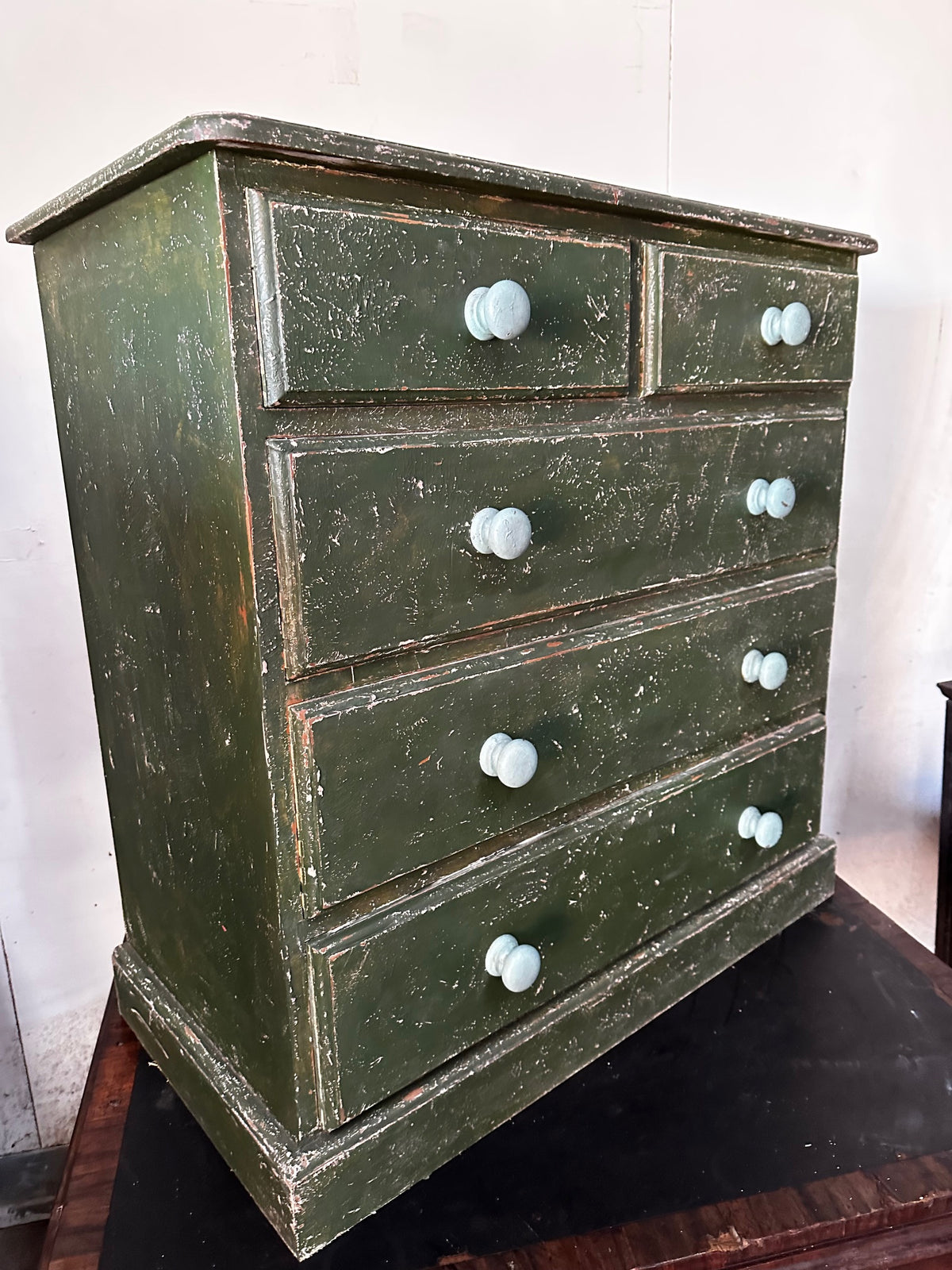 Retro Chest of Drawers in a Distressed Painted Finish