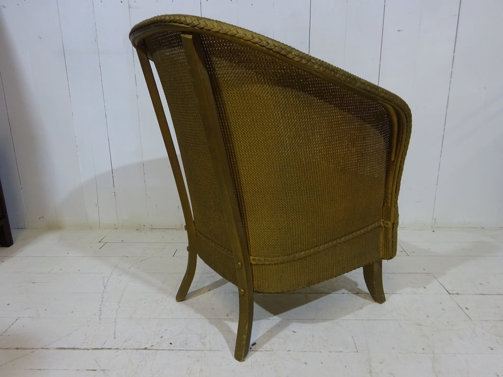 Original Lloyd Loom Bedroom Chair with Velvet Seat Pad
