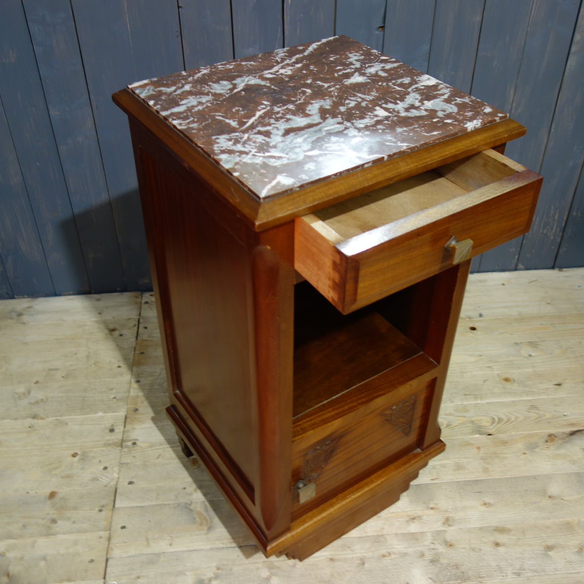 Elegant Art Deco Side Cabinet with Solid Marble Top