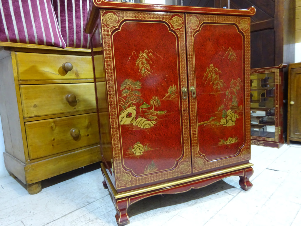 Retro Chinese Lacquered Cabinet